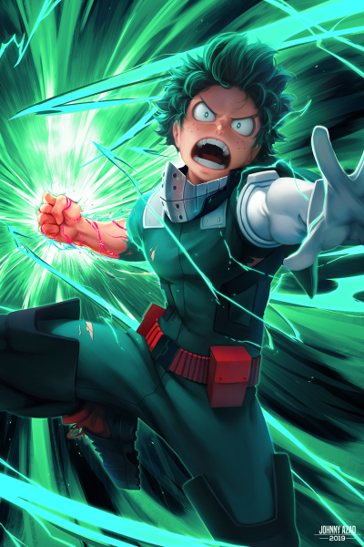 Tarjeta de personaje de anime de Izuku Midoriya